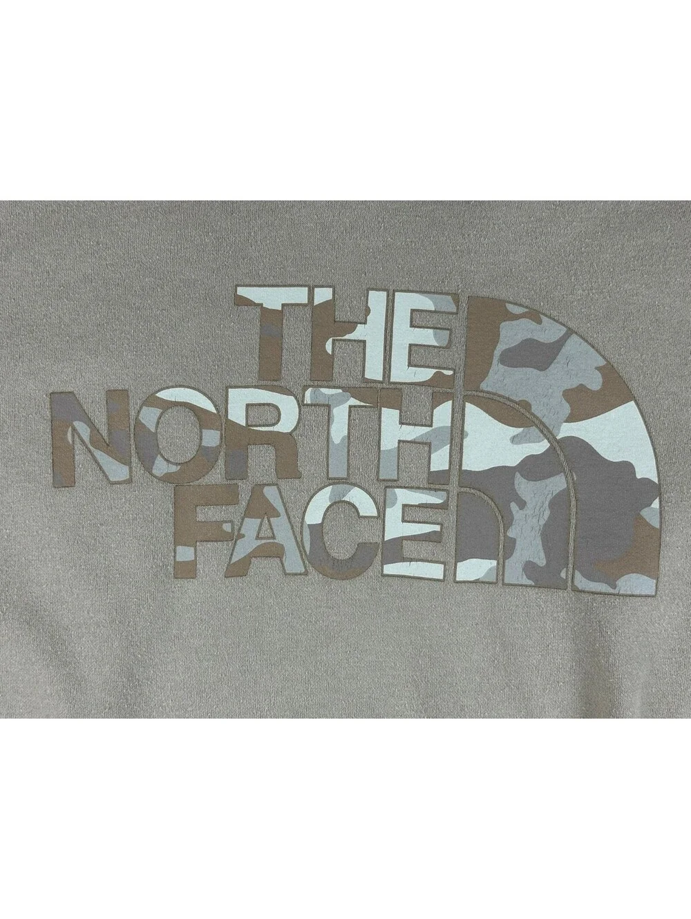 The North Face Half Dome Hoodie Men Tan Beige Camo Logo Pullover Sz Large